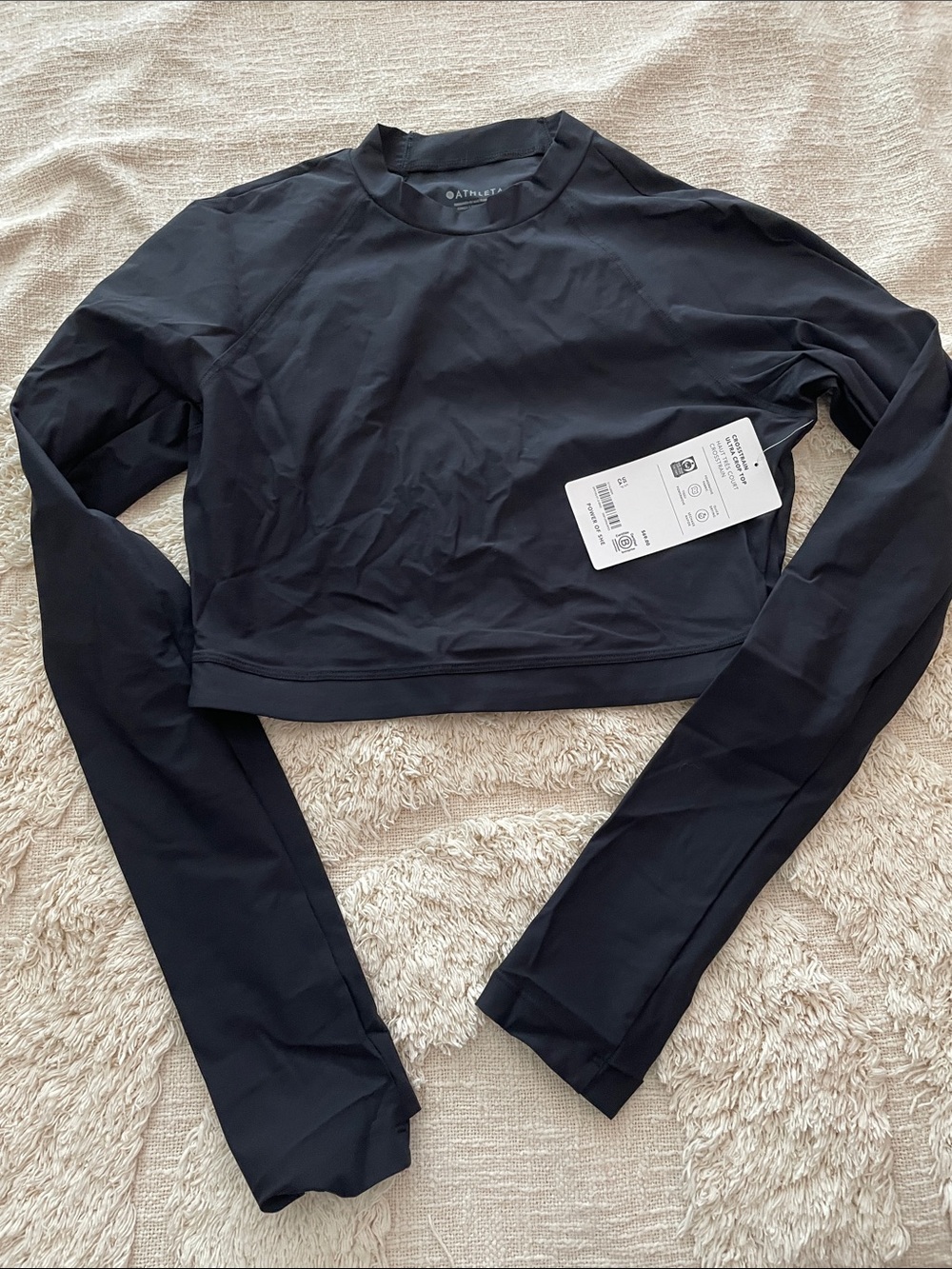 NWT Athleta women’s crosstrain ultra crop top black size small new